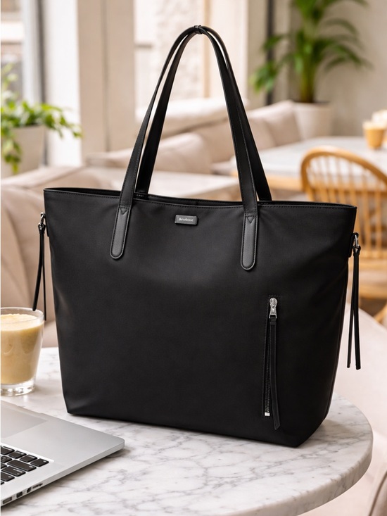Handbags - Botkier New York Black Nylon Large Tote Bag Work Laptop Shoulder Bag Zip Pocket